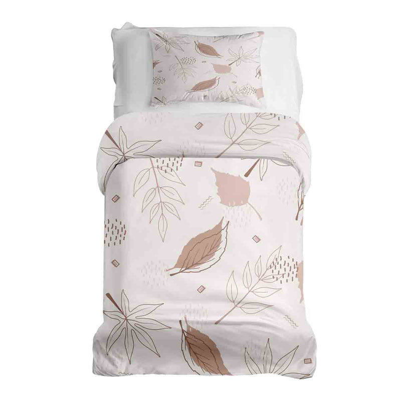 Set di biancheria da letto con coperte terapeutiche rosa con foglie