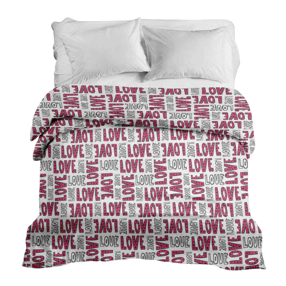 Coperta terapeutica originale - Rivestimento in cotone bianco L.O.V.E