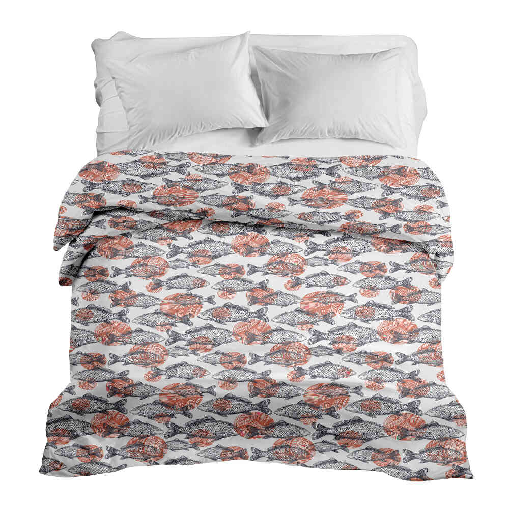 Coperta terapeutica originale - Rivestimento in cotone pesci grigi