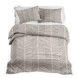 Set di biancheria da letto beige con coperte terapeutiche a righe