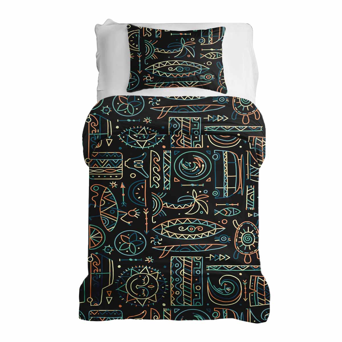 Set di biancheria da letto con coperta terapeutica con motivo hawaiano verde