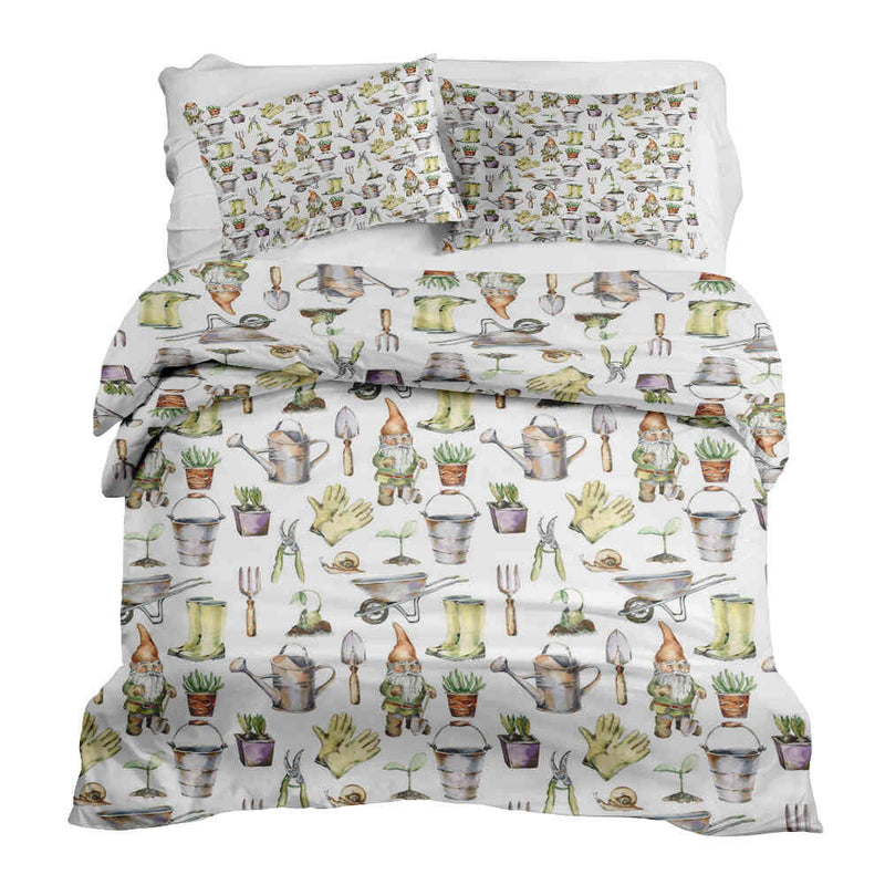 Set di biancheria da letto con coperte terapeutiche bianco giardinaggio