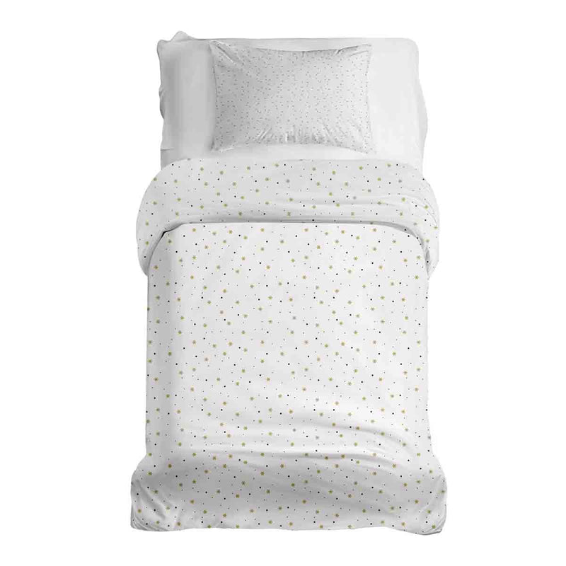 Set di biancheria da letto con coperte terapeutiche bianco con stelle e punti