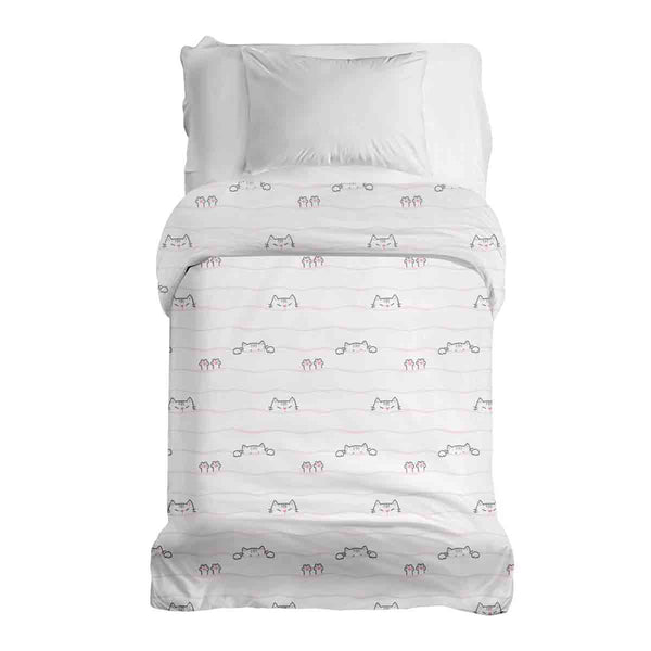Coperta terapeutica originale - Rivestimento in cotone bianco con piccoli gatti