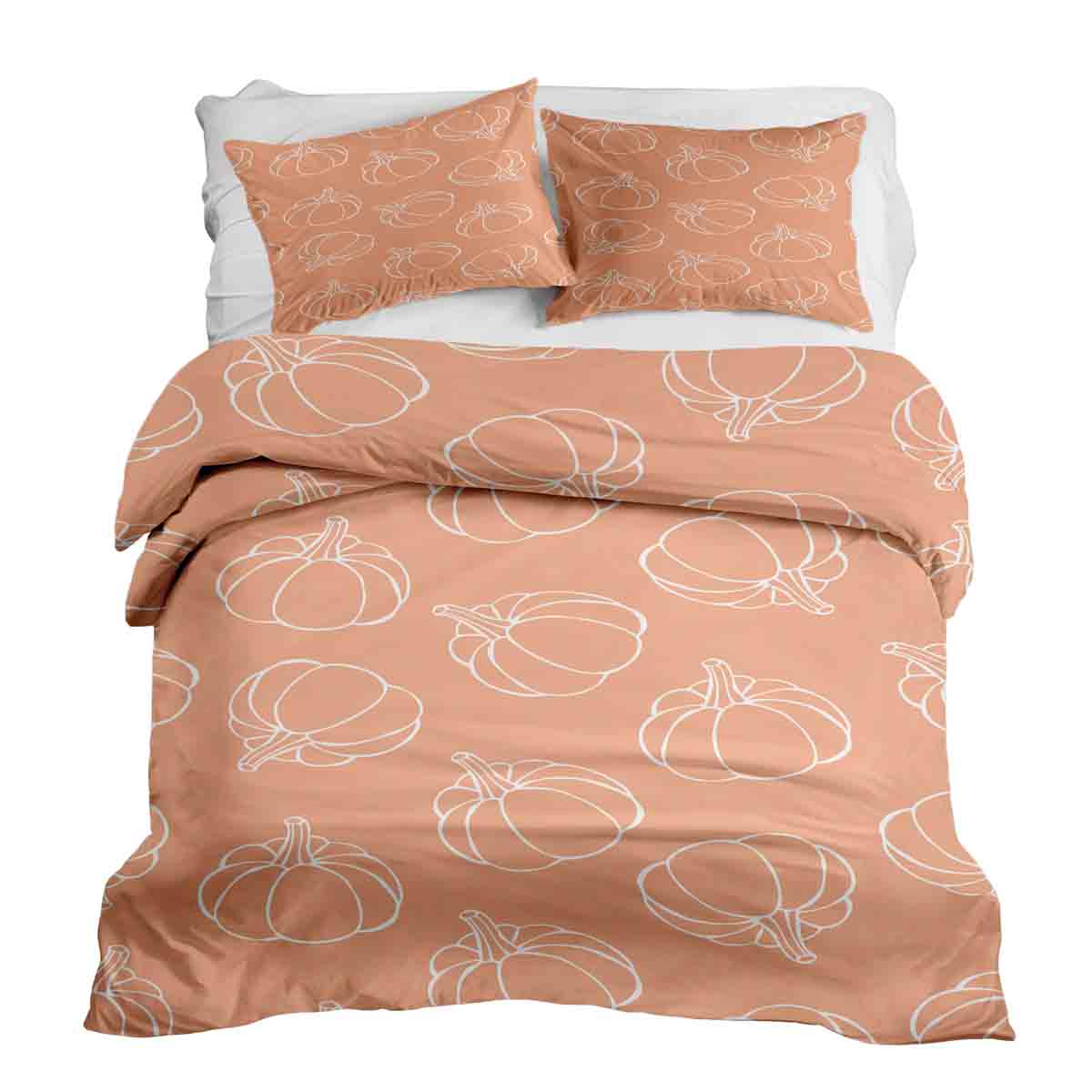 Set di biancheria da letto con coperta terapeutica arancione con zucca