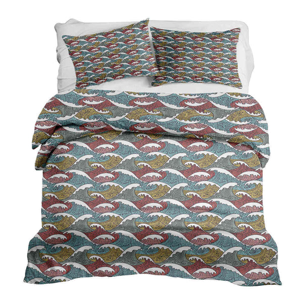 Set di biancheria da letto con coperte terapeutiche onde colorate