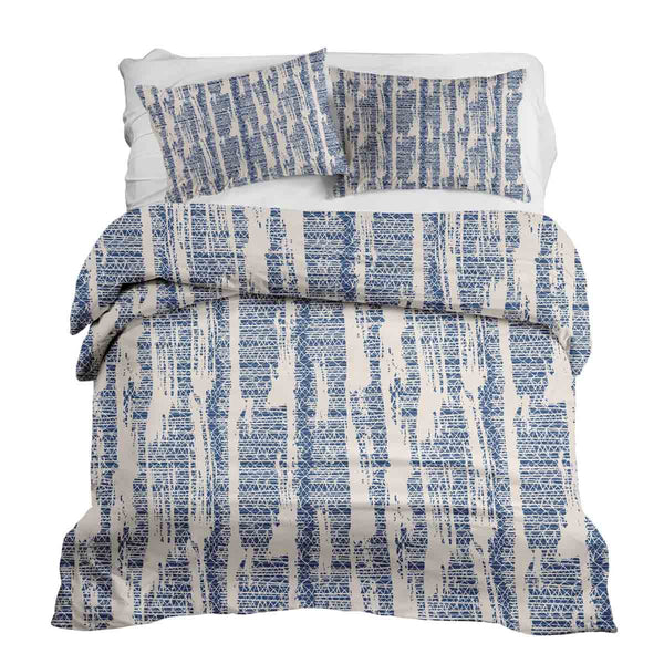 Set di biancheria da letto con coperta terapeutica e motivo blu