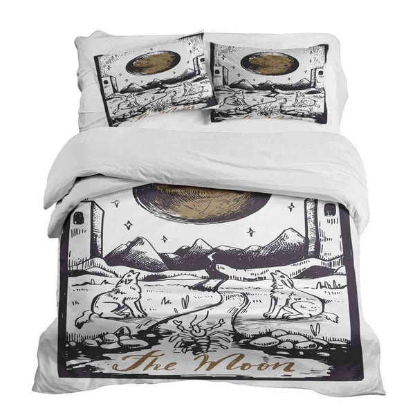 Set di biancheria da letto con coperta terapeutica Lupo e Luna