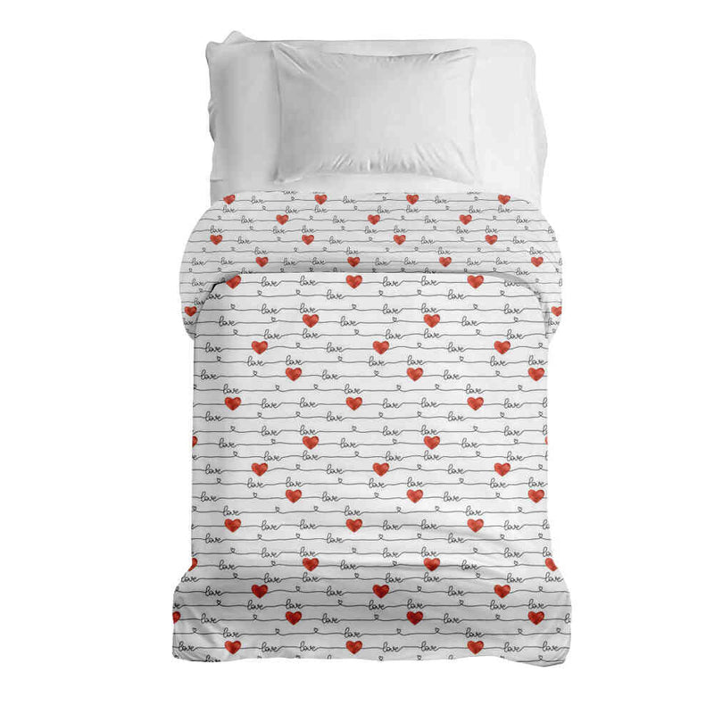 Coperta terapeutica originale - Rivestimento in cotone bianco con scritta Love