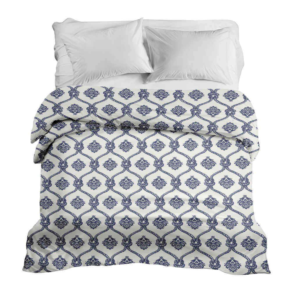 Coperta terapeutica originale - Rivestimento in cotone motivo marinaresco blu