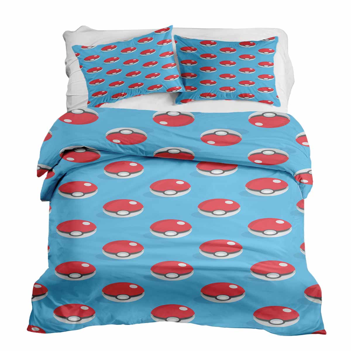 Set di biancheria da letto con coperta terapeutica azzurro chiaro con Pokemon