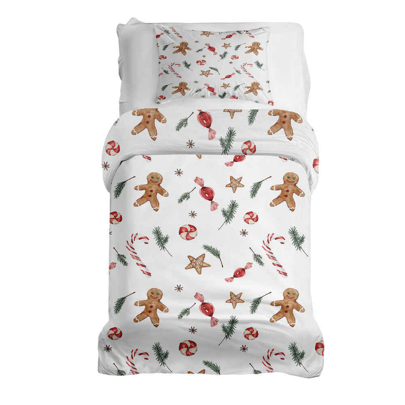 Set di biancheria da letto con coperta terapeutica bianca per il periodo natalizio