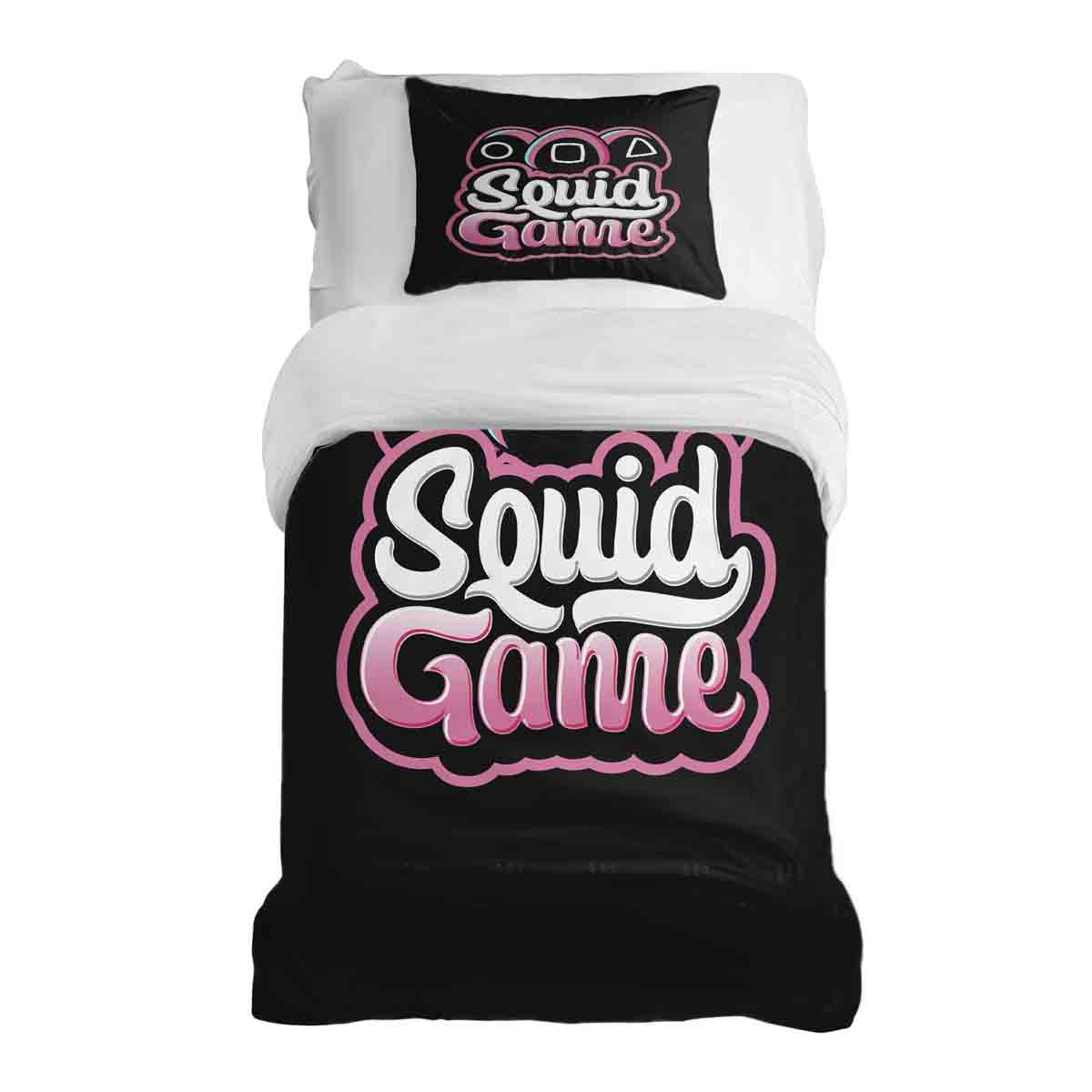 Set di biancheria da letto con coperta terapeutica nero Squid