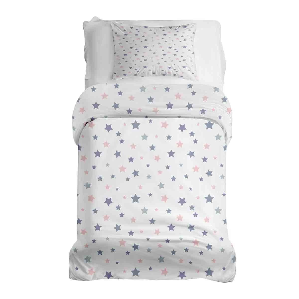 Set di biancheria da letto con coperte terapeutiche bianco con stelle