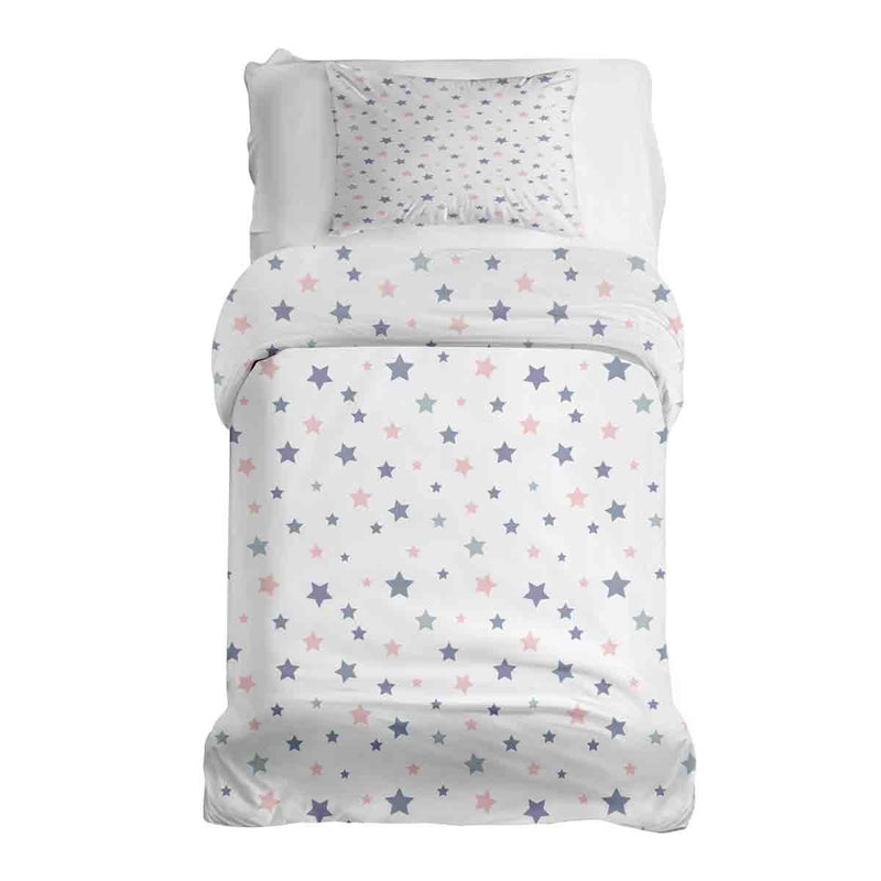 Set di biancheria da letto con coperte terapeutiche bianco con stelle