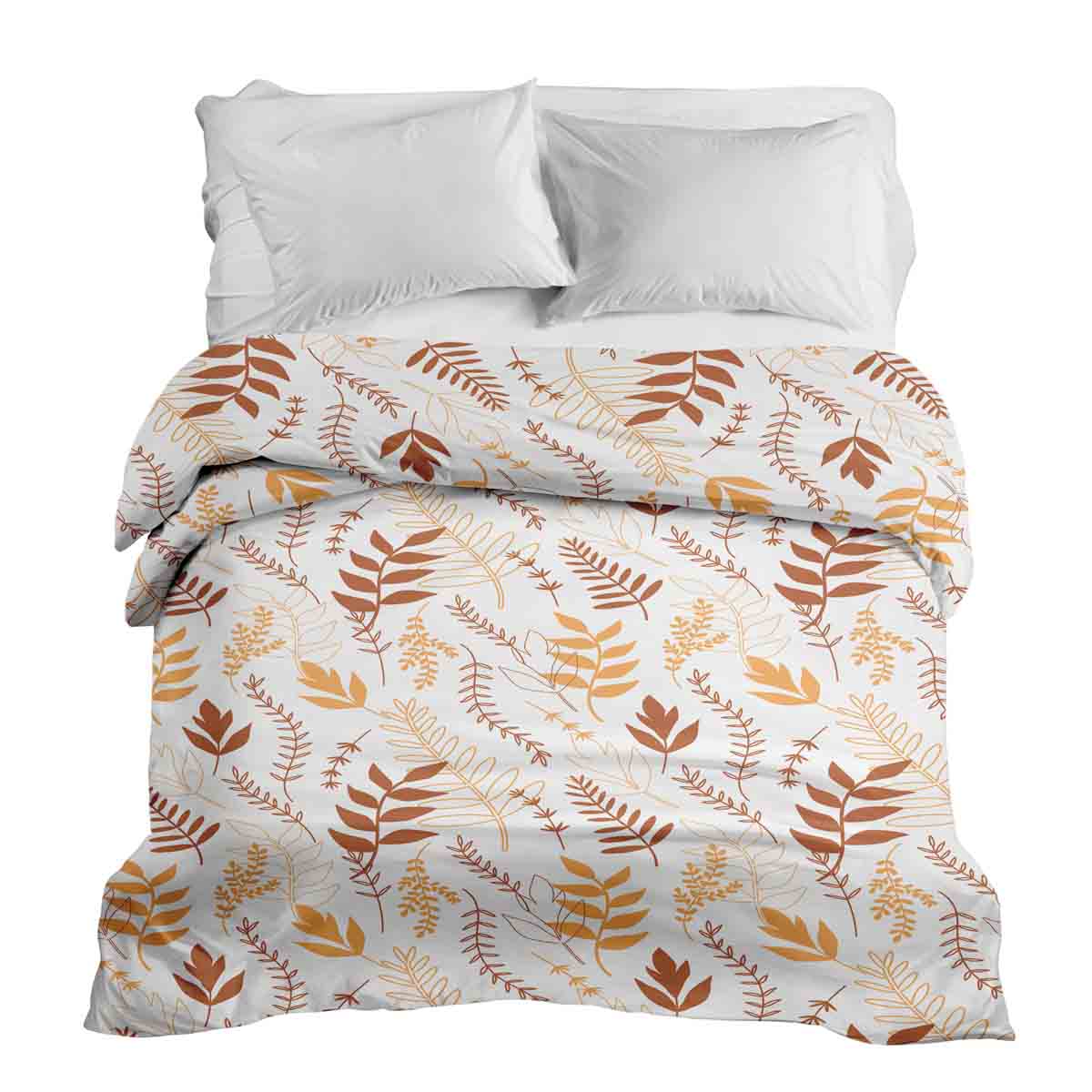 Coperta terapeutica originale - Rivestimento in cotone bianco con rami autunnali