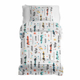 Set di biancheria da letto con coperte terapeutiche bianco con macchine da corsa