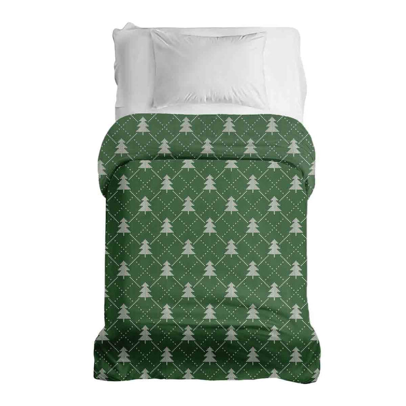 Coperta terapeutica originale - Rivestimento in cotone verde con alberi di pino