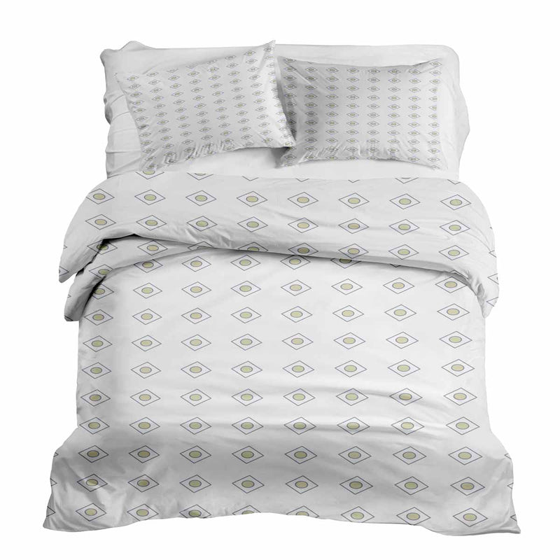 Set di biancheria da letto con coperte terapeutiche bianco con cerchi verdi