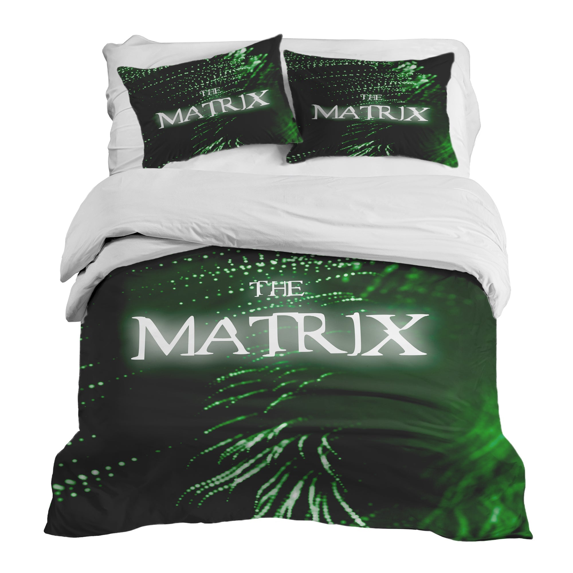 Set di biancheria da letto con coperta terapeutica verde The Matrix
