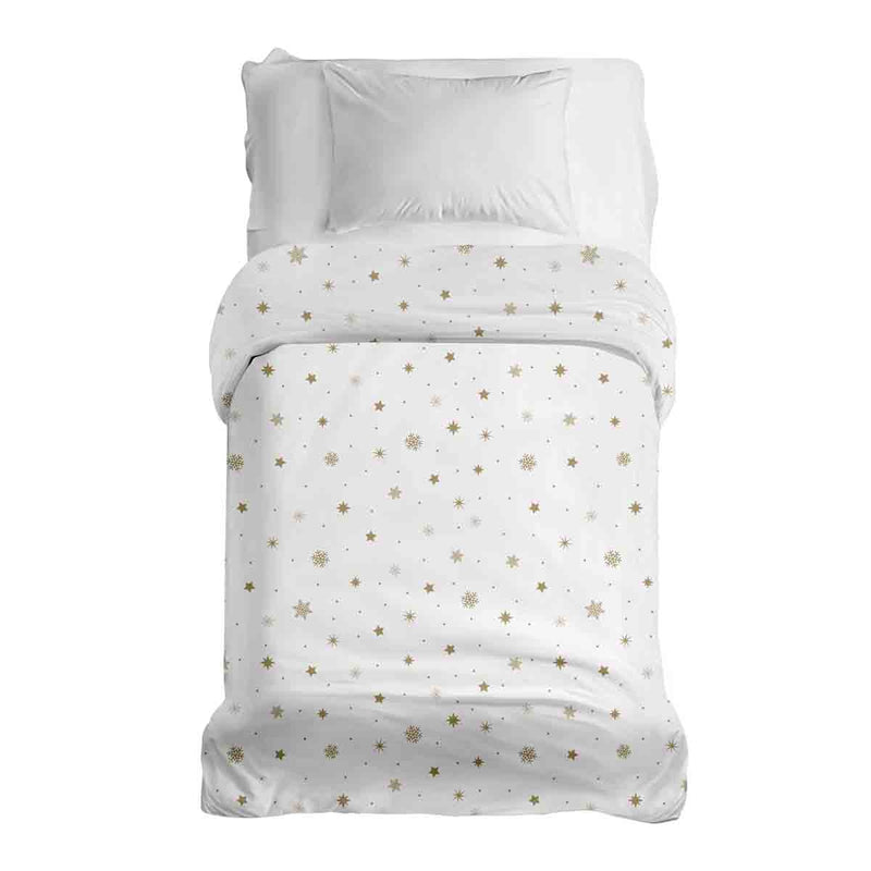 Coperta terapeutica originale - Rivestimento in cotone bianco con stelle dorate