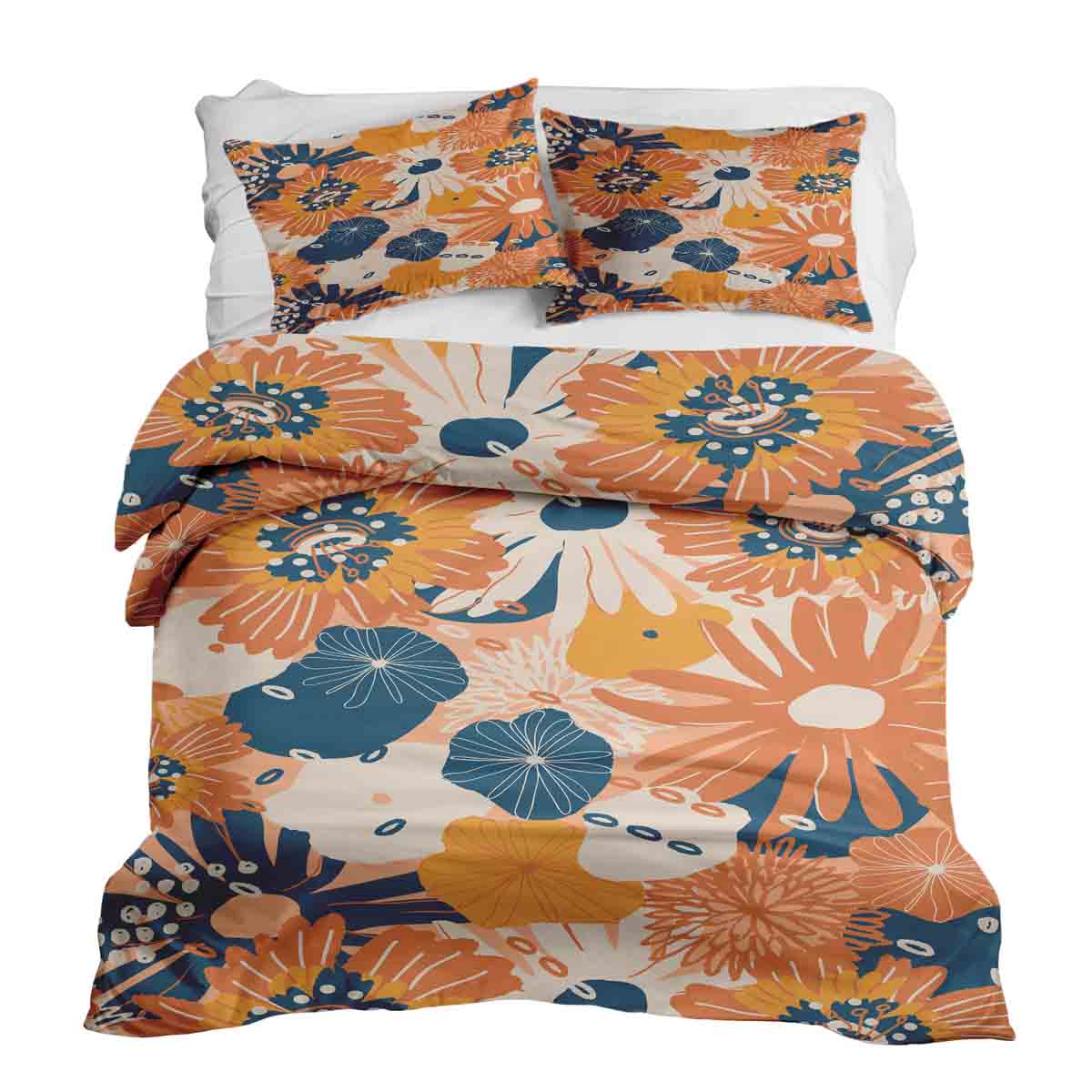 Set di biancheria da letto con coperta terapeutica e fiori di gerbera