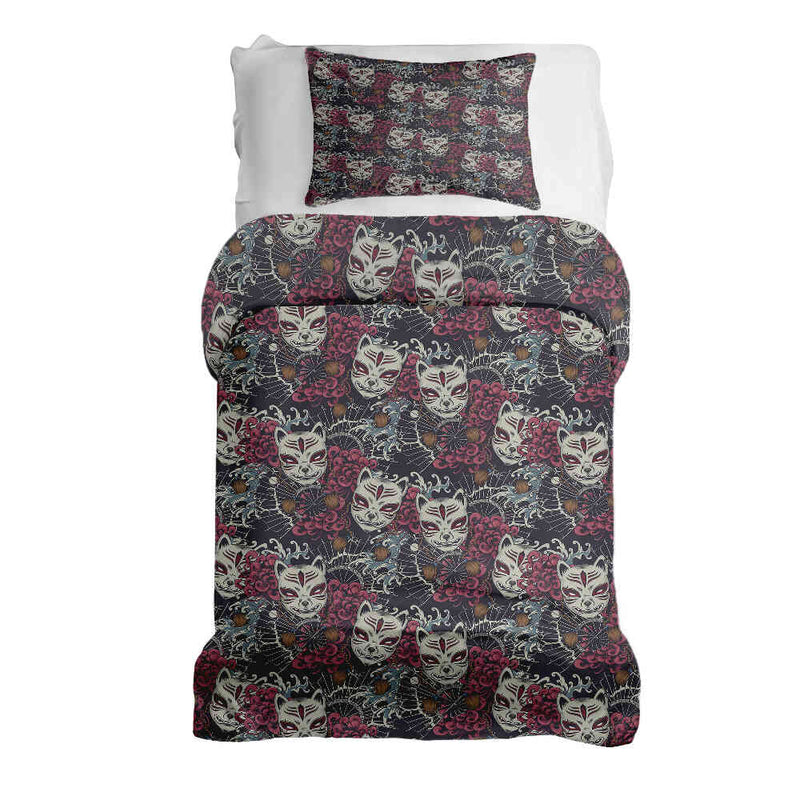 Set di biancheria da letto con coperta terapeutica Gatto spaventoso