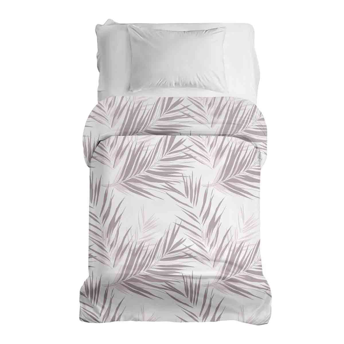 Coperta terapeutica originale - Rivestimento in cotone bianco con foglie viola