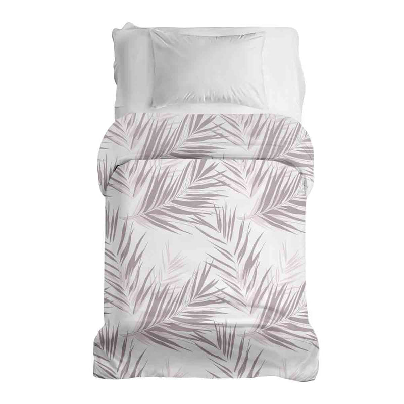 Coperta terapeutica originale - Rivestimento in cotone bianco con foglie viola