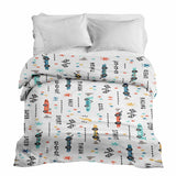 Coperta terapeutica originale - Rivestimento in cotone bianco con macchine da corsa