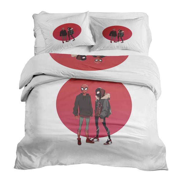 Set di biancheria da letto con coperta terapeutica bianca con Spiderman