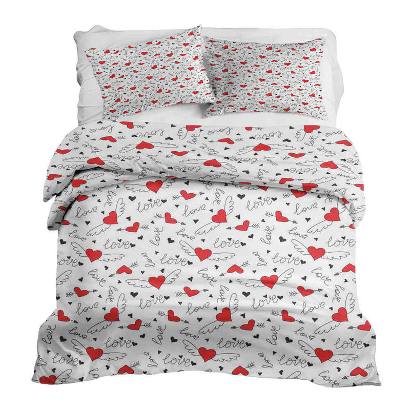 Set di biancheria da letto con coperta terapeutica L'amore dà le ali