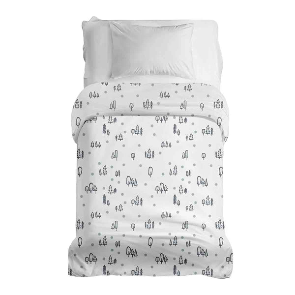 Coperta terapeutica originale - Rivestimento in cotone bianco con puntini e alberi