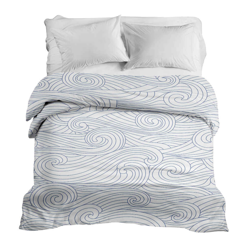 Coperta terapeutica originale - Rivestimento in cotone onde blu