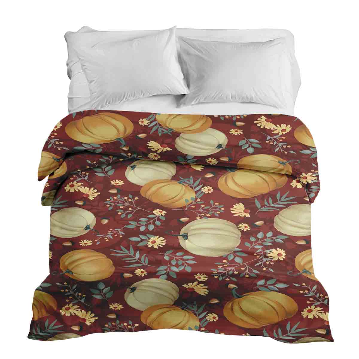 Coperta terapeutica originale - Rivestimento in cotone rosso con zucche