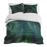 Set di biancheria da letto con coperte terapeutiche Foglie verdi