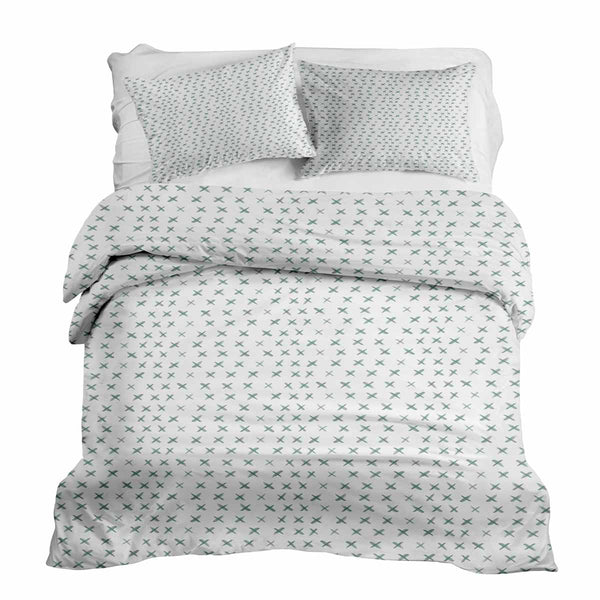 Set di biancheria da letto con coperte terapeutiche con croci verdi
