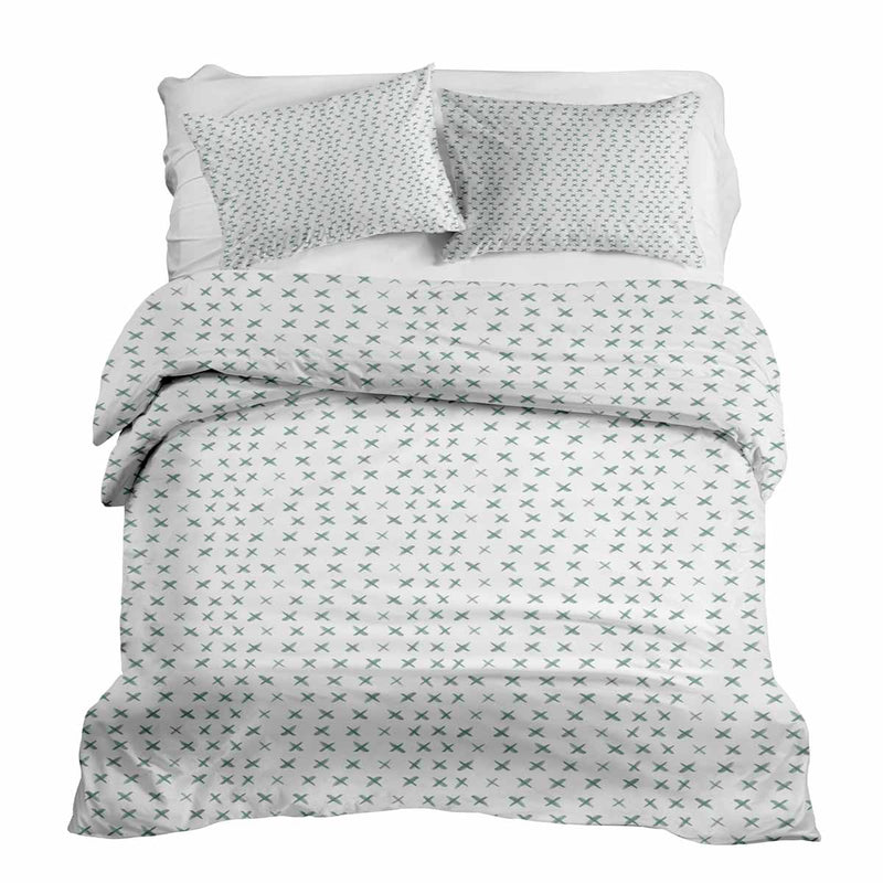 Set di biancheria da letto con coperte terapeutiche con croci verdi