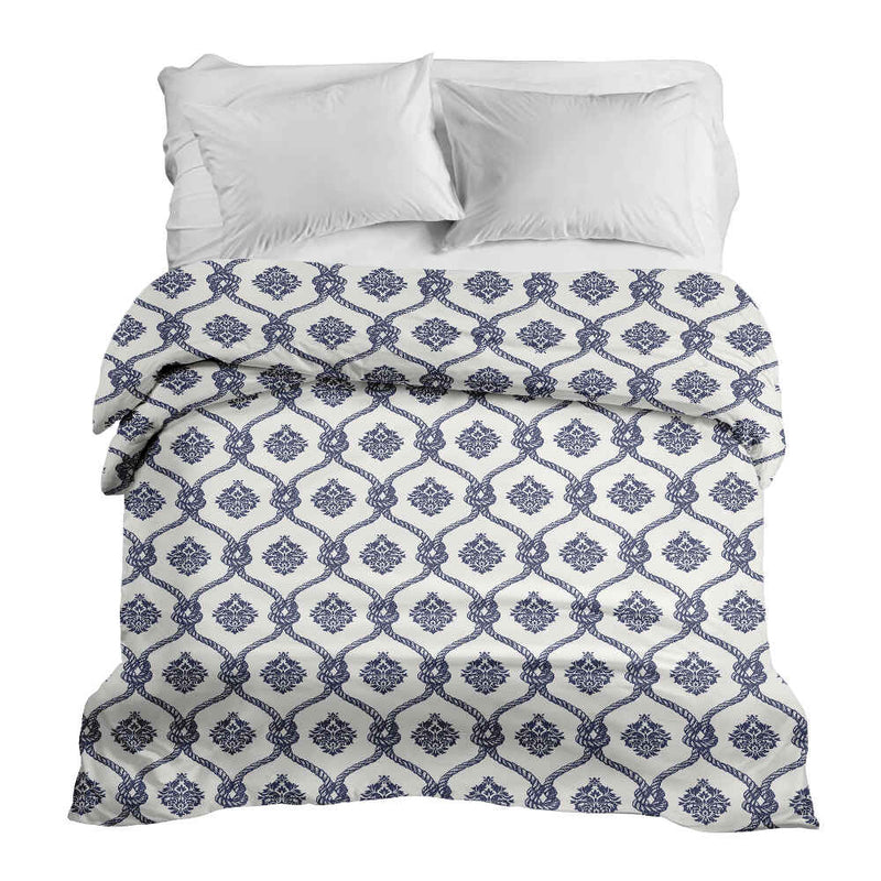 Coperta terapeutica originale - Rivestimento in cotone motivo marinaresco blu