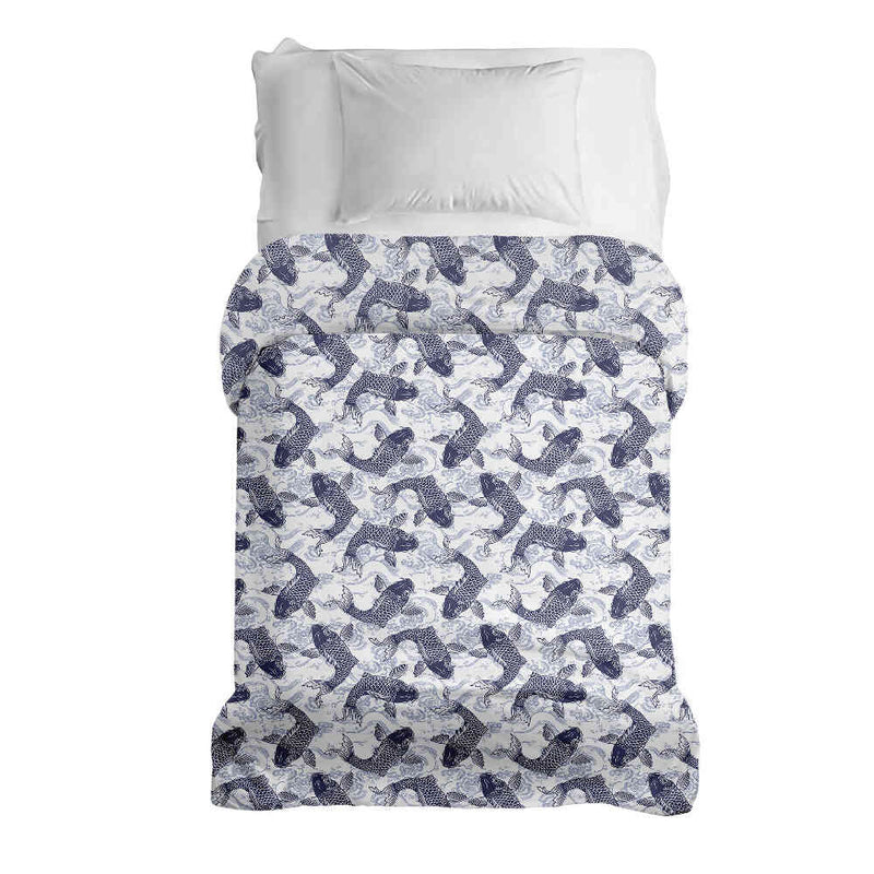 Coperta terapeutica originale - Rivestimento in cotone con carpe koi blu