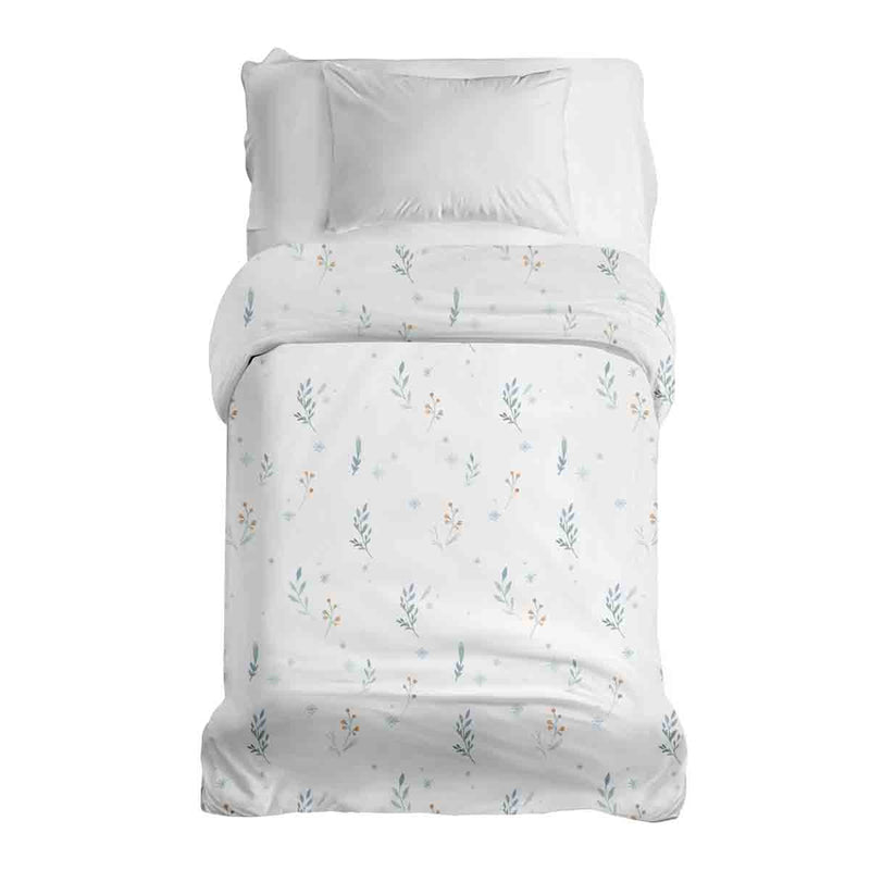 Coperta terapeutica originale - Rivestimento in cotone bianco con fiori primaverili