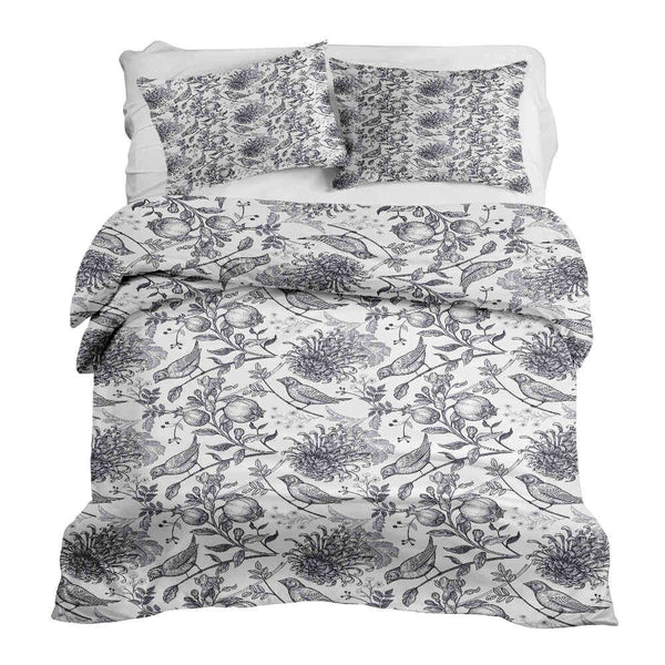 Set di biancheria da letto con coperta terapeutica grigio primavera