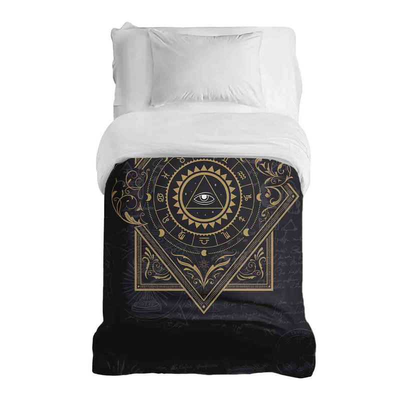 Coperta terapeutica originale - Rivestimento in cotone nero Mandala mistico
