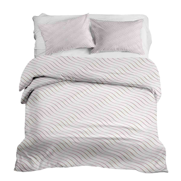 Set di biancheria da letto con coperte terapeutiche rosa a onde