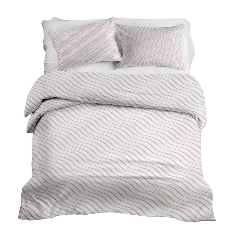 Set di biancheria da letto con coperte terapeutiche rosa a onde