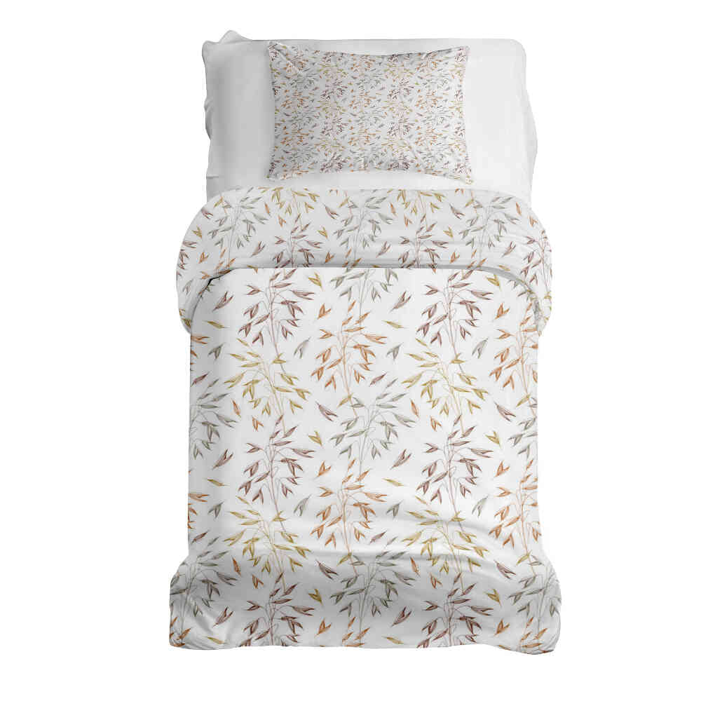 Set di biancheria da letto con coperte terapeutiche e delicati rami colorati