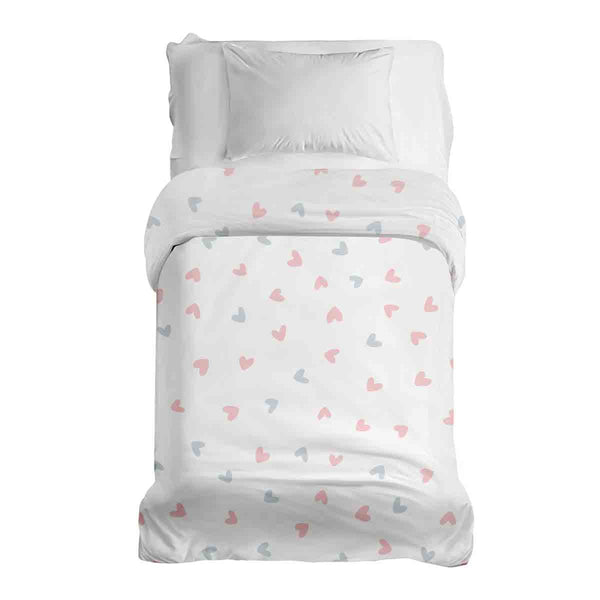Coperta terapeutica originale - Rivestimento in cotone bianco con piccoli cuoricini