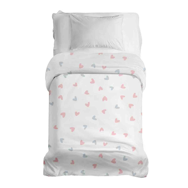 Coperta terapeutica originale - Rivestimento in cotone bianco con piccoli cuoricini