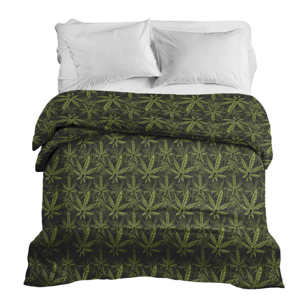 Coperta terapeutica originale - Rivestimento in cotone con foglia di canapa