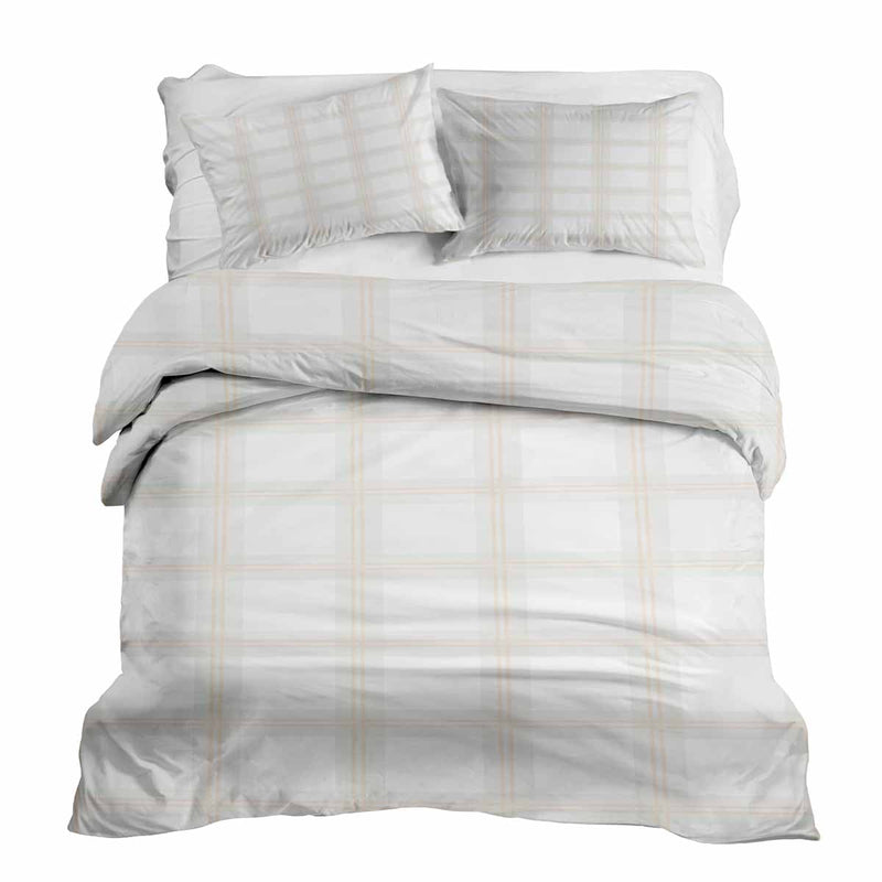 Set di biancheria da letto con coperte terapeutiche arancione a grandi quadri